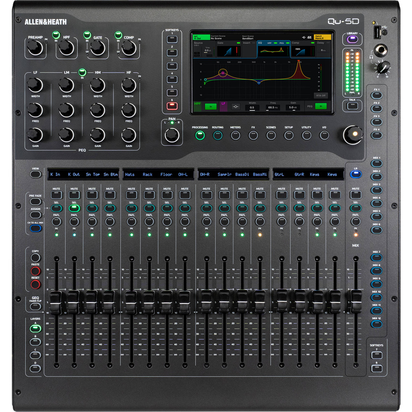 Allen & Heath Qu-5D 36-Channel / 12-Bus Digital Mixer with 16+1 Motorized Faders