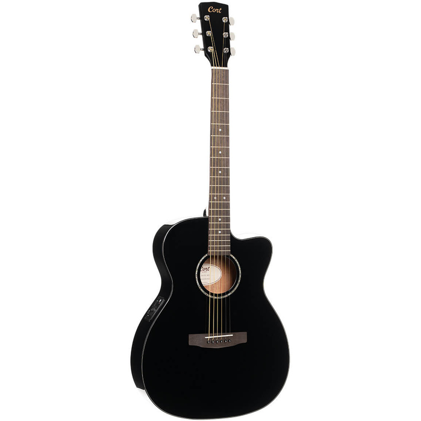 Cort L60CE Acoustic Guitar with Bag (Black Gloss)