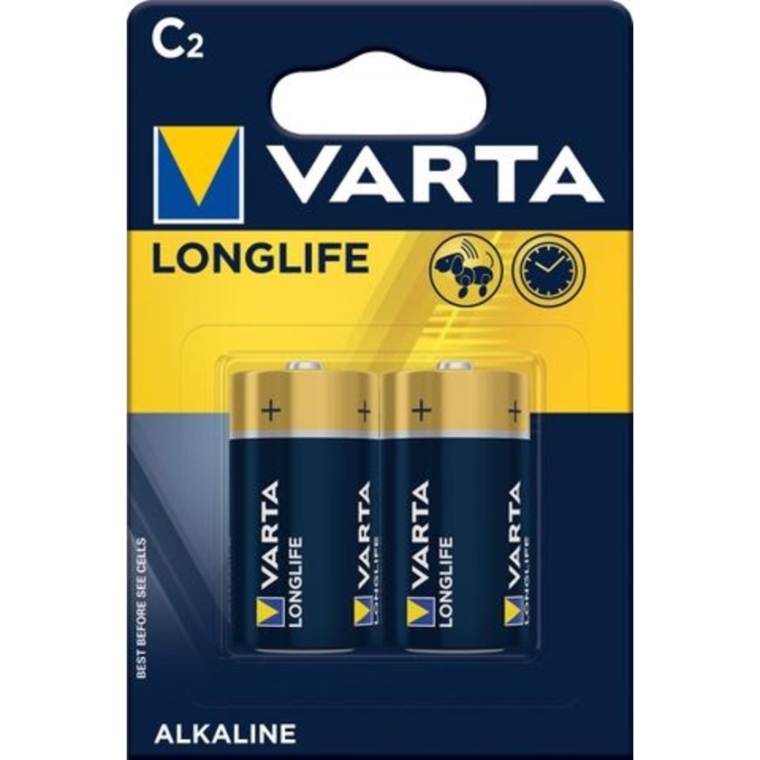 Varta Alkaline Longlife C Batteries (2 Pack)