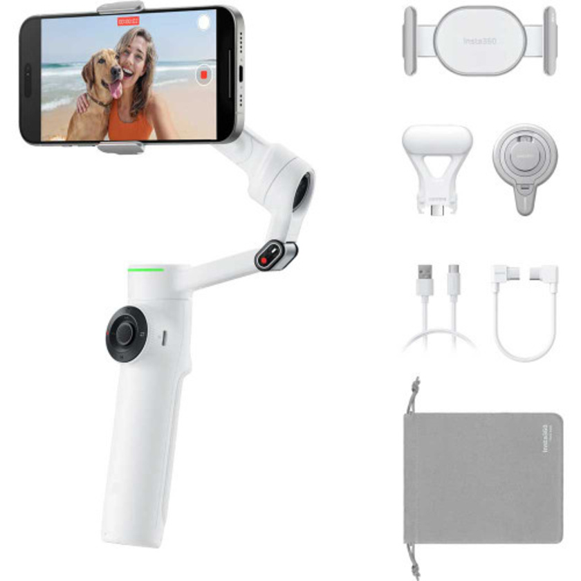 Insta360 Flow 2 Pro Smartphone Gimbal Stabilizer Creator Kit (White)