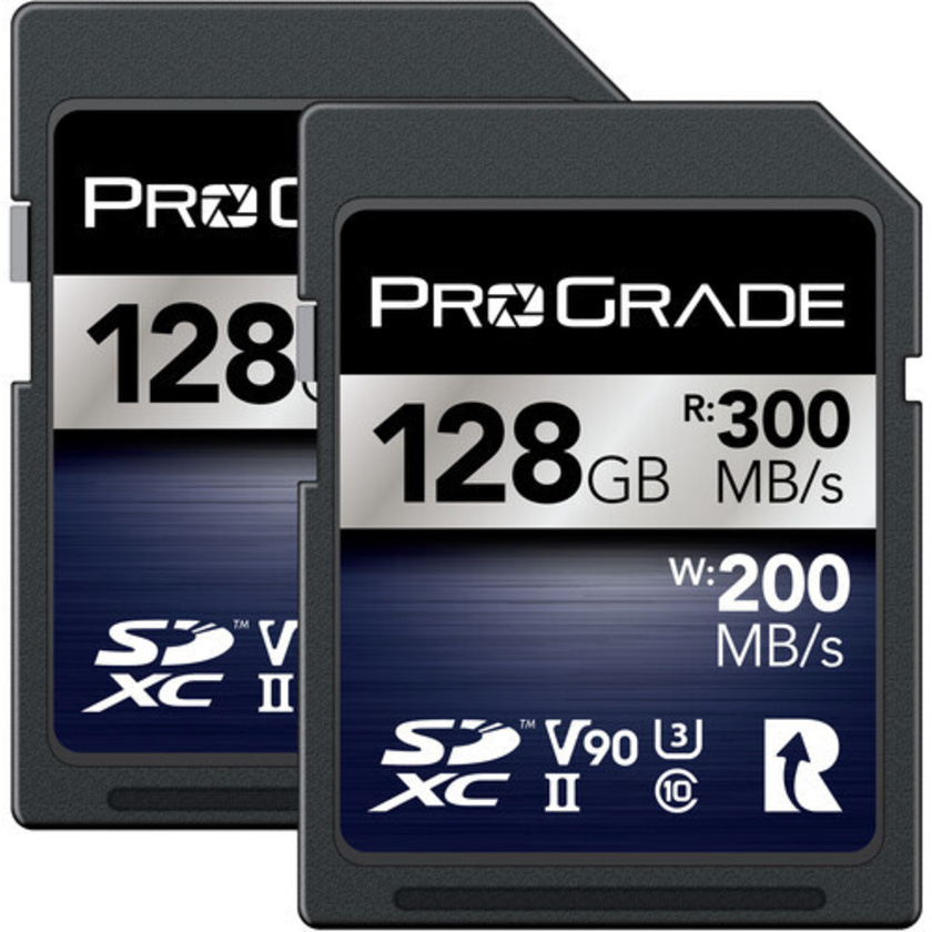 ProGrade Digital 128GB UHS-II V90 SDXC Iridium Memory Card (2 Pack)