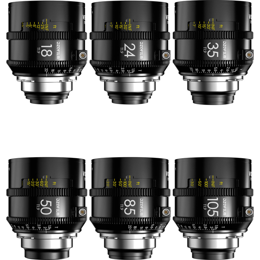 DZOFilm Vespid Prime2 T1.9 6-Lens Kit (PL Mount, Meters) | AU
