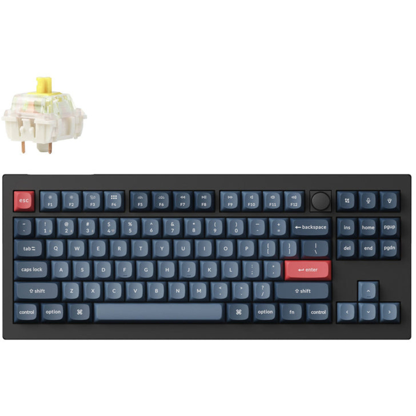 Keychron V3M-D4 Max QMK/VIA Wireless Custom Mechanical Keyboard (Carbon Black, Gateron Jupiter Banana, Fully Assembled Knob)