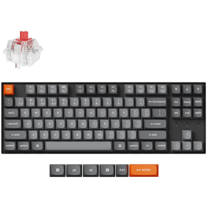 Keychron K8 Max QMK Wireless Mechanical Keyboard (Fully Assembled, Hot-Swappable, Super Red)