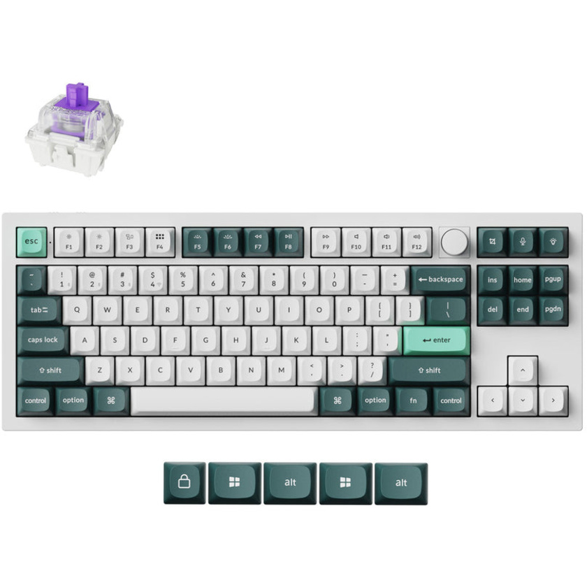 Keychron Q3 HE QMK Wireless Custom Keyboard (Shell White, Garteron Double-Rail Magnetic Nebula Switch, Fully Assembled Knob)