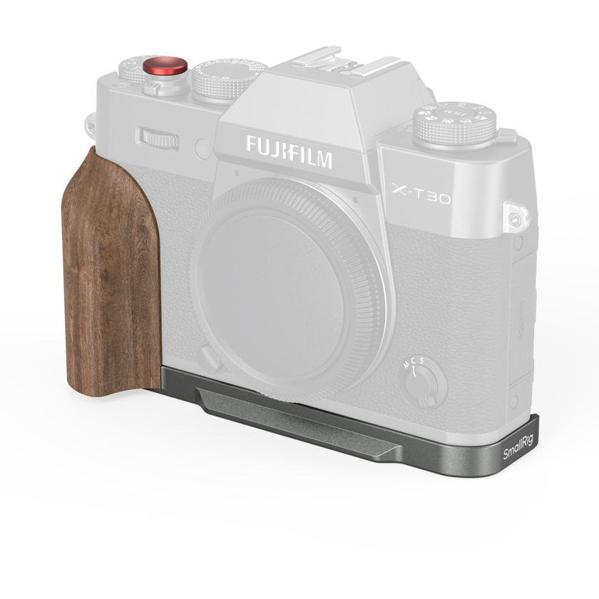 SmallRig 5668 L-Shaped Mount Plate with Wooden Handle for FUJIFILM X-T30 / X-T30 II / X-T30 III (Charcoal Silver)