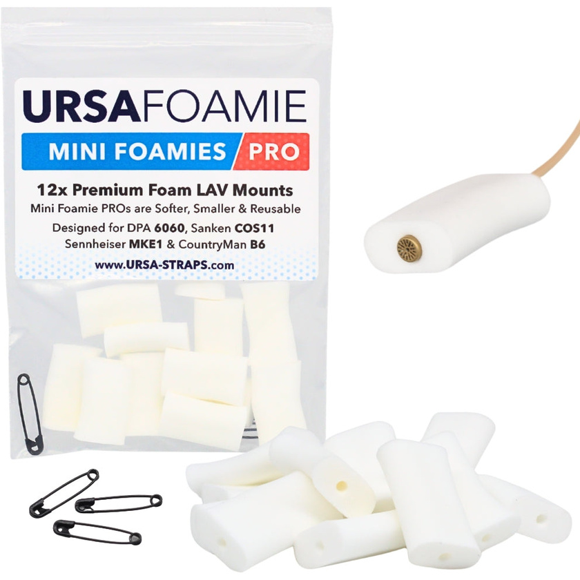 Ursa Mini Foamie Pro for Lavalier Microphones (12 Pack, White)