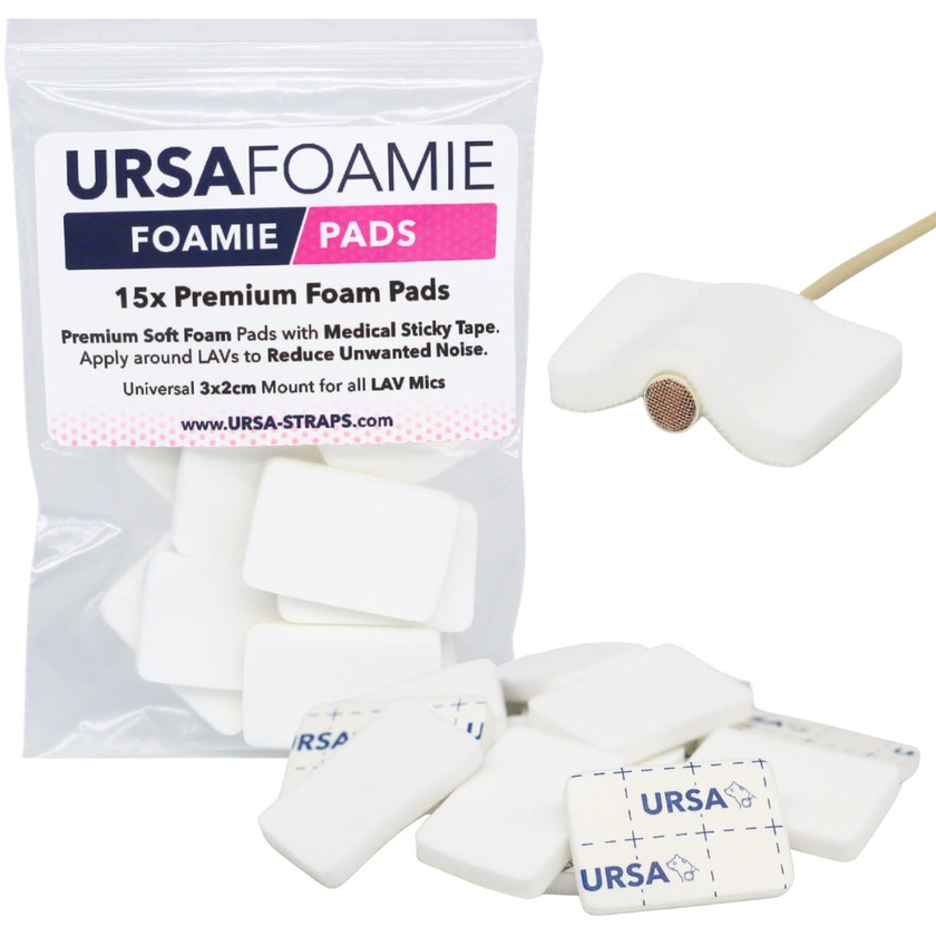 Ursa Foamie Pad for Lavalier Microphones (15 Pack, White)