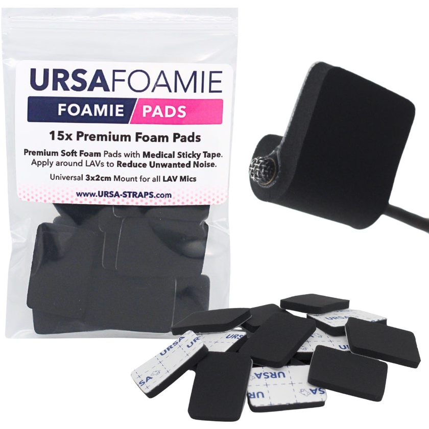 Ursa Foamie Pad for Lavalier Microphones (15 Pack, Black)