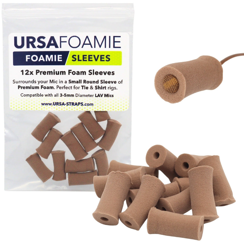 Ursa Foamie Sleeve for Lavalier Microphones (12 Pack, Caramel)