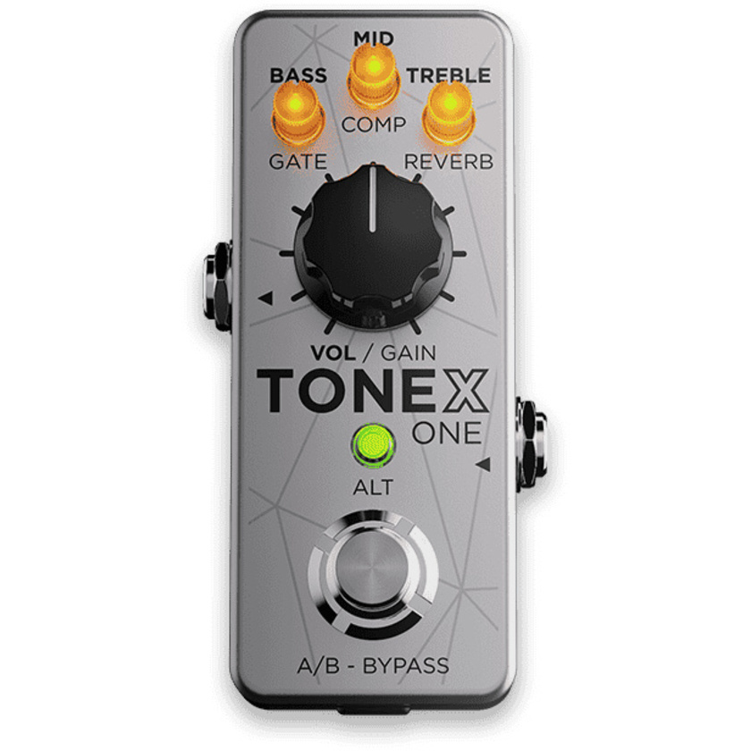 IK Multimedia TONEX ONE Pedal Bass Edition Amplifier/Cab/Effect Modeling Pedal (Silver)