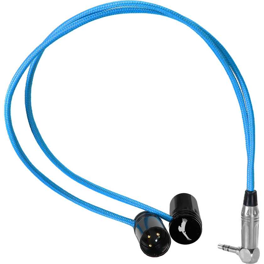 Kondor Blue Dual Low-Profile Right-Angle XLR Male to 3.5mm TRS Cable (16")