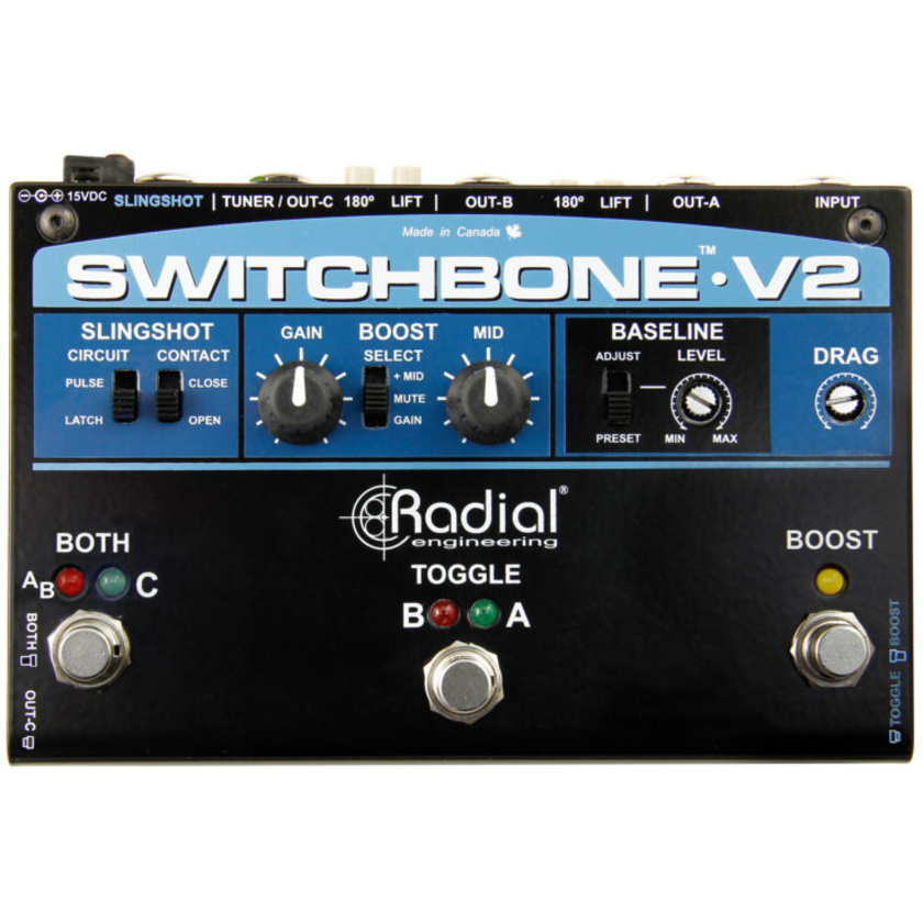 Radial SwitchBone V2  ABY/C Amp Selector and Booster