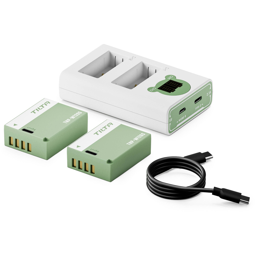 Tilta NP-W126S Kit with 2 Batteries and 2-Bay USB Charger (Ash Green)