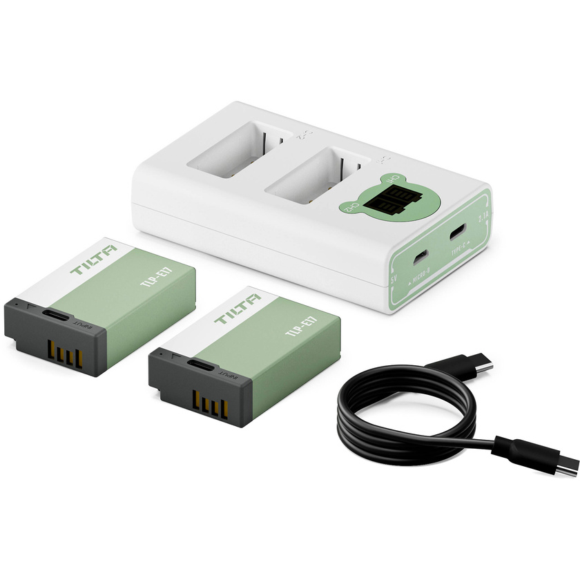 Tilta LP-E17 Kit with 2 Batteries and 2-Bay USB Charger (Ash Green)