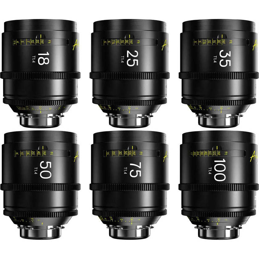 DZOFILM Arles FF/VV Prime Cine 6-Lens 18/25/35/50/75/100mm Set (ARRI PL, Metric)