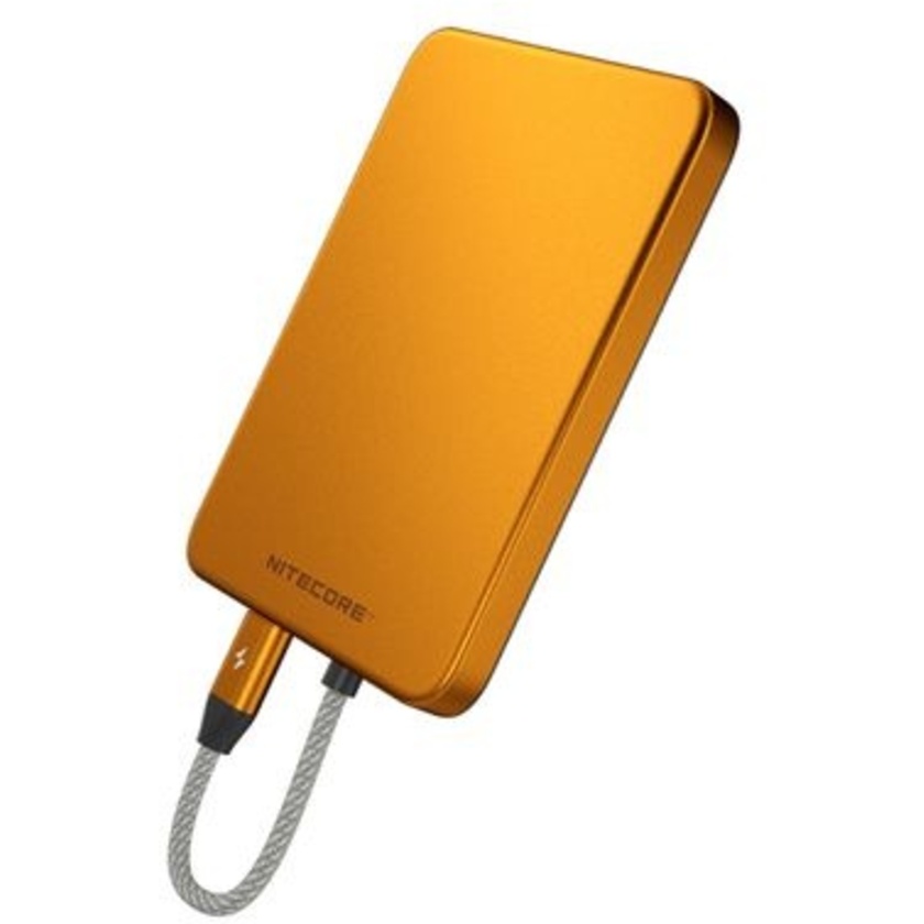 Nitecore Pocket 5 Magnetic Ultra Thin Power Bank with USB-C Cable (Orange, 5,000mAh)