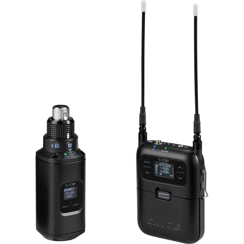 Shure SLXD35+ Digital Camera-Mount Wireless Plug-On Transmitter System (H58: 520-606 MHz)