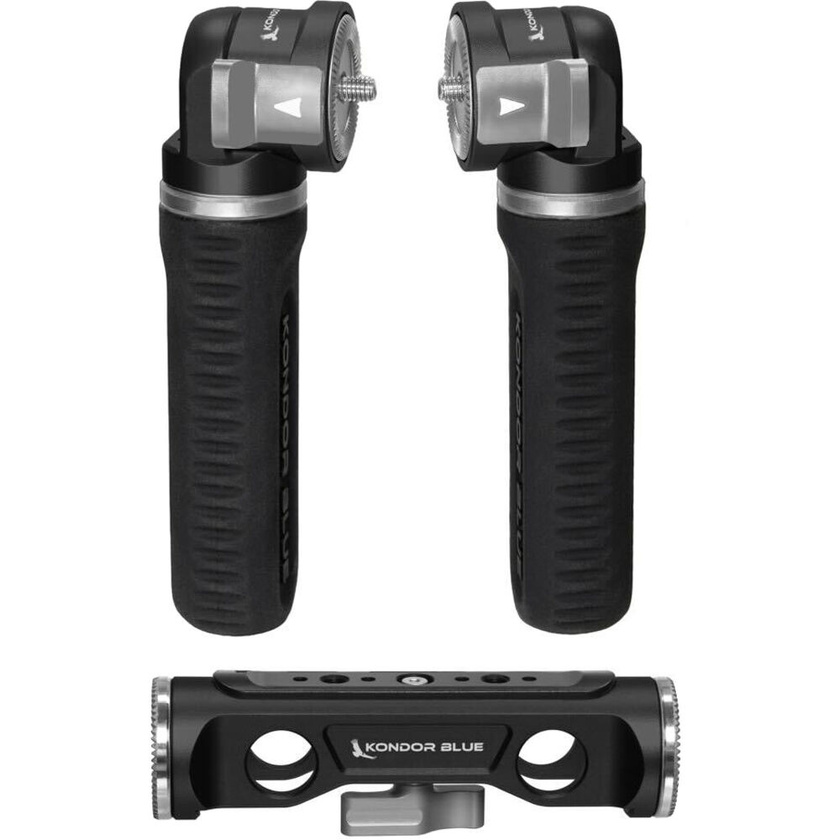 Kondor Blue Pro Pivot Rosette Grips & Dual-Rod Clamp Bundle (Raven Black)