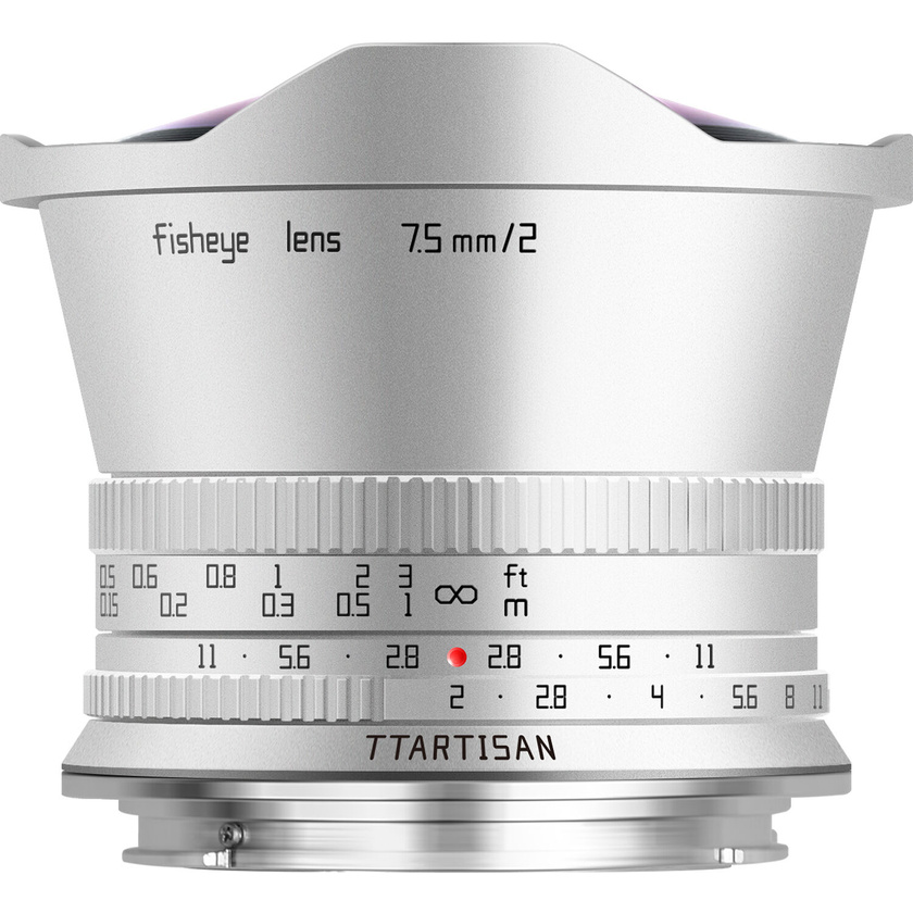 TTArtisan 7.5mm f/2 Fisheye Lens (Canon RF, Silver)