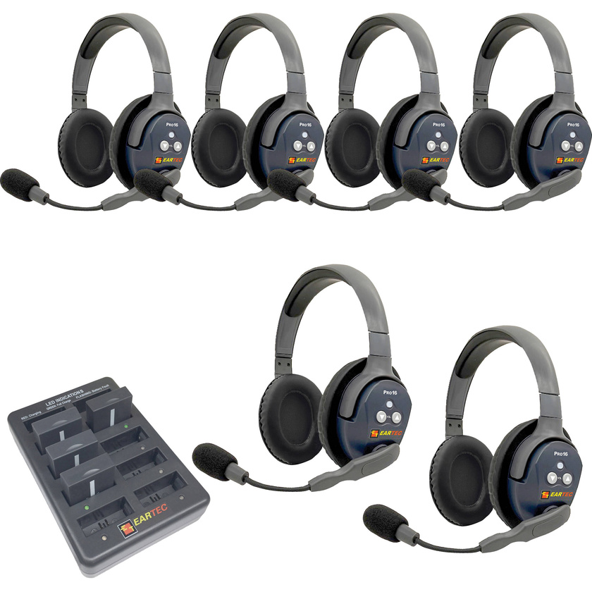 Eartec UltraLITE Pro16 6-Person Dual-Channel Full-Duplex Wireless Intercom System (2.4 GHz)