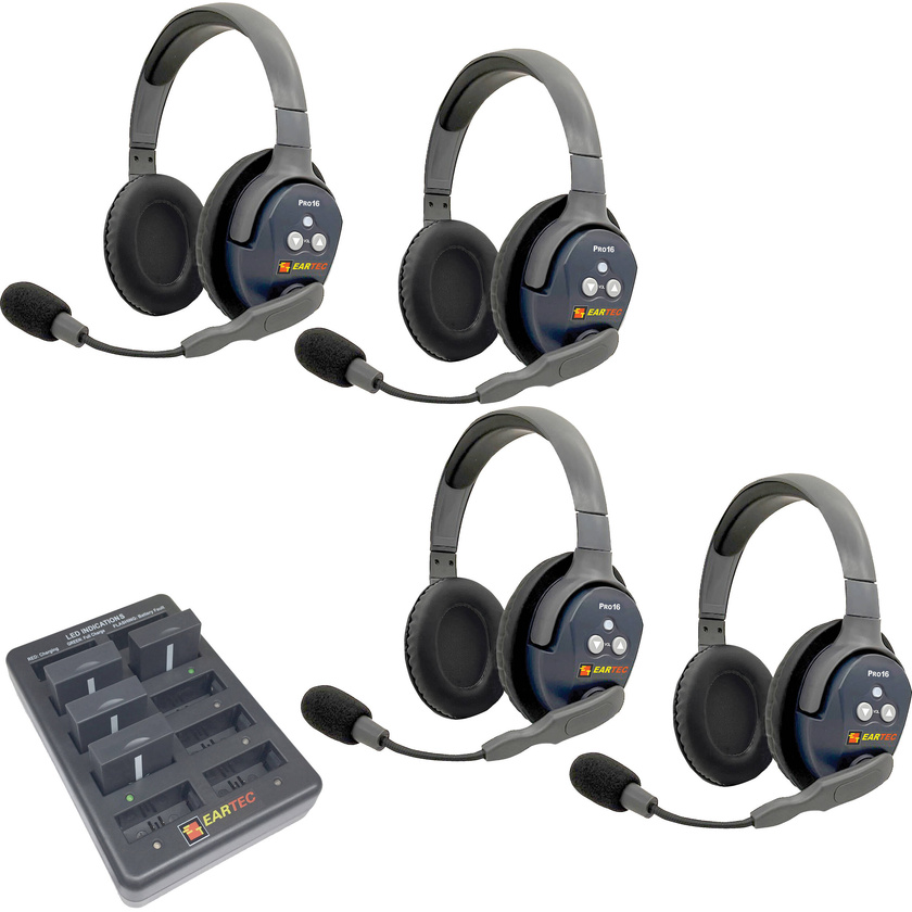 Eartec UltraLITE Pro16 4-Person Dual-Channel Full-Duplex Wireless Intercom System (2.4 GHz)