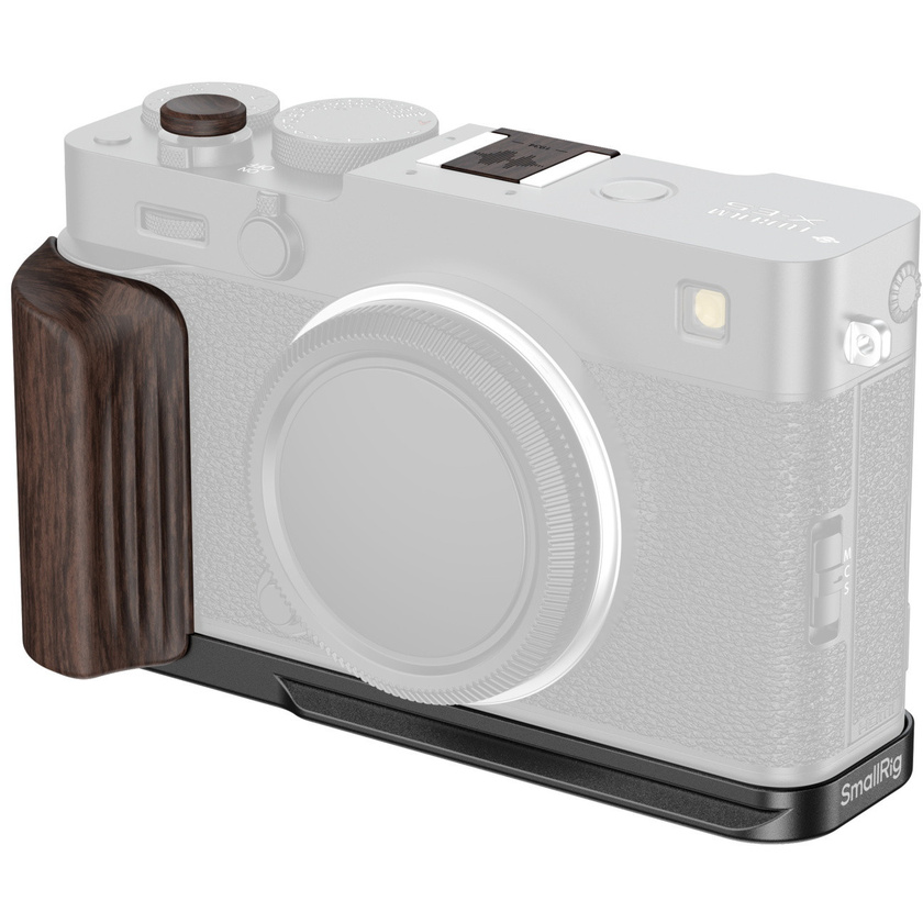 SmallRig 6237 L-Shaped Mount Plate with Wooden Handle for FUJIFILM X-E5 (Ebony, Black)