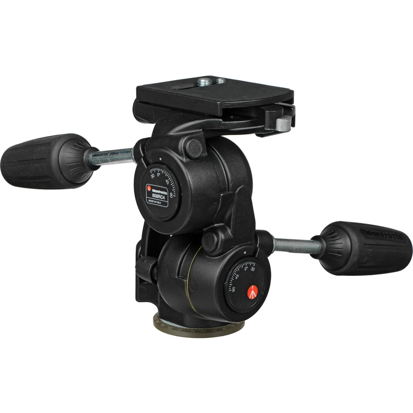 Manfrotto 808RC4 3-Way Pan-and-Tilt Head with 410PL Quick Release Plate
