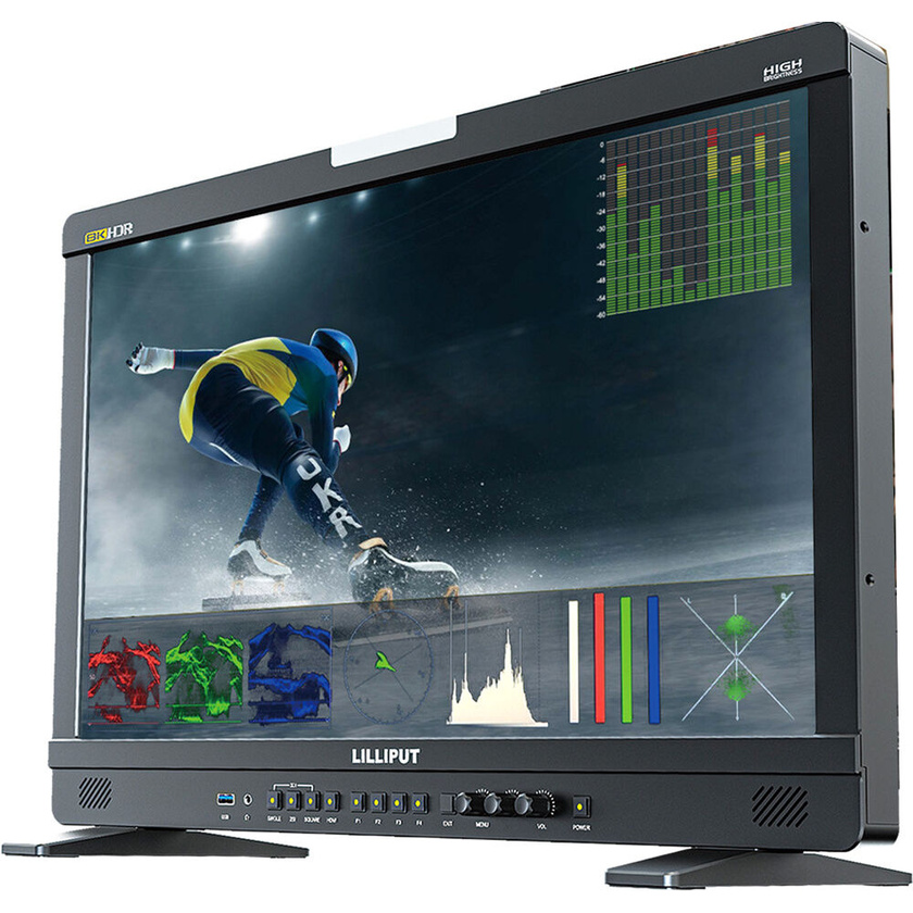 Lilliput UQ23 23.8" 12G-SDI/HDMI High-Brightness Broadcast Studio Monitor with Carry Case (V-Mount)