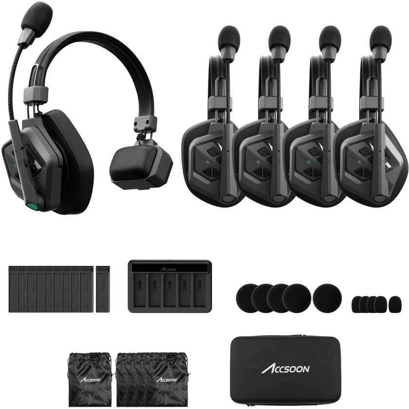 Accsoon CoMo II Long Range Full-Duplex Wireless DECT Intercom System (1H4R)