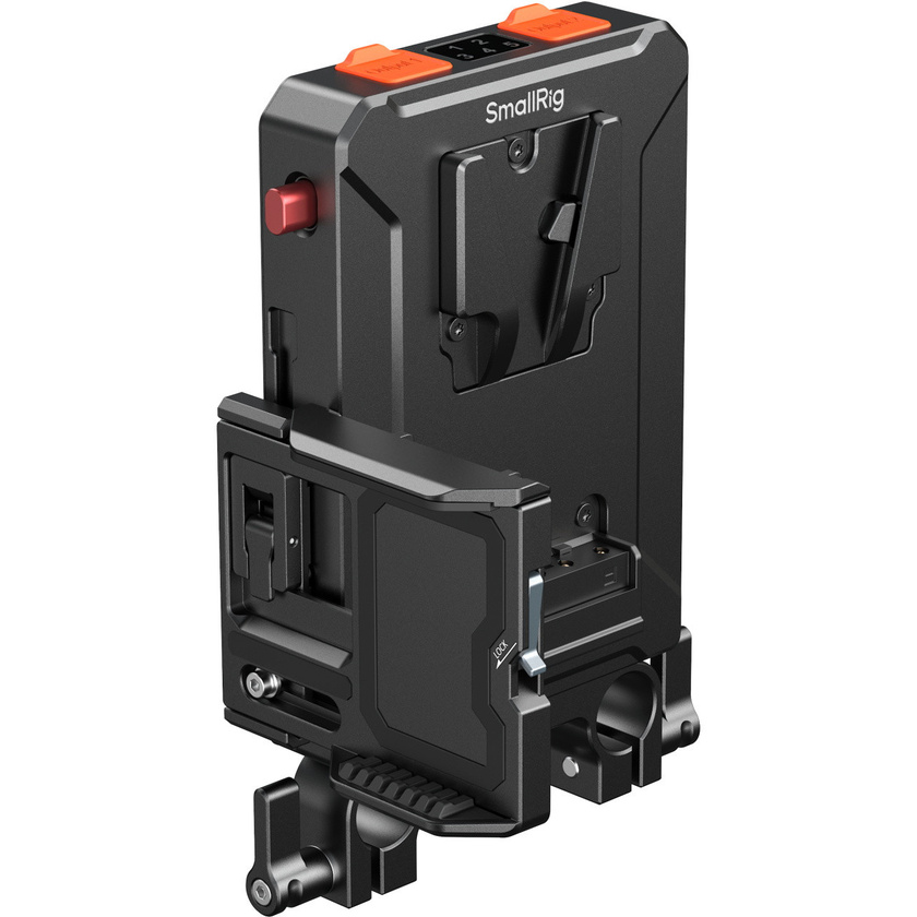 SmallRig 5881 Intelligent Power Management V-Mount Battery Mount Plate with 15mm Dual Rod Clamp
