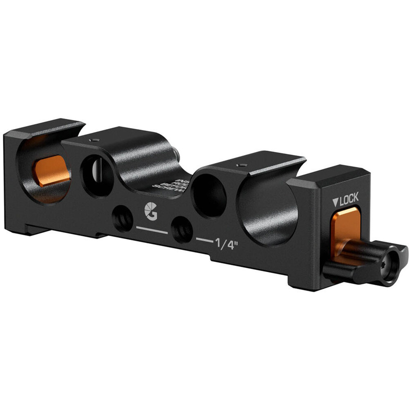 Bright Tangerine 15mm LWS Rear Rod Bracket for LeftField Mini Baseplate