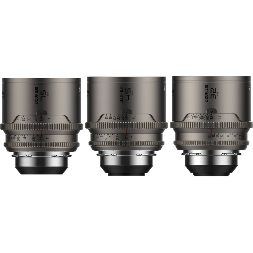 DZOFilm Arcana Anamorphic Prime 3-Lens Kit (ARRI PL, Titanium, Meters)