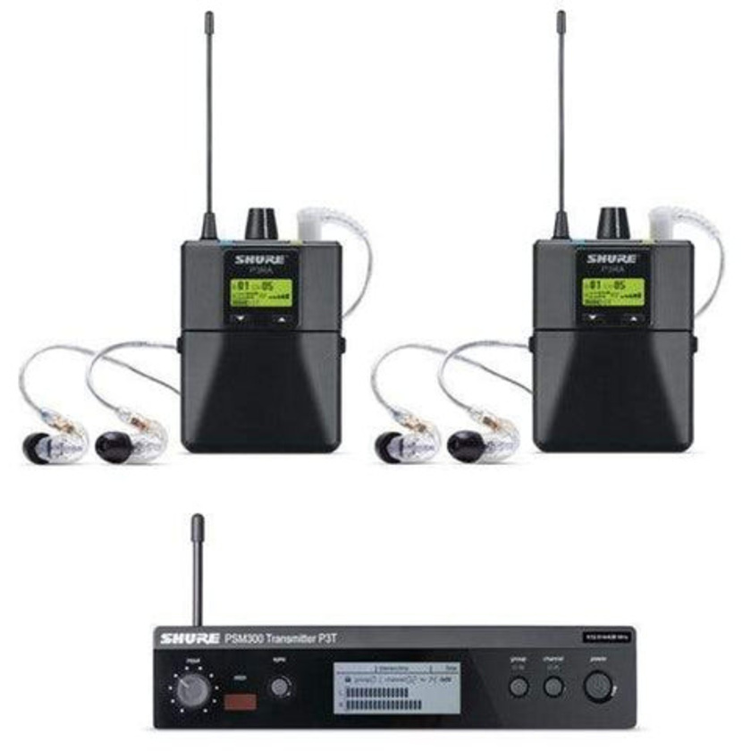 Shure PSM 300 Twin Stereo Personal Monitor System with IEM (L19: 630-654 MHz)