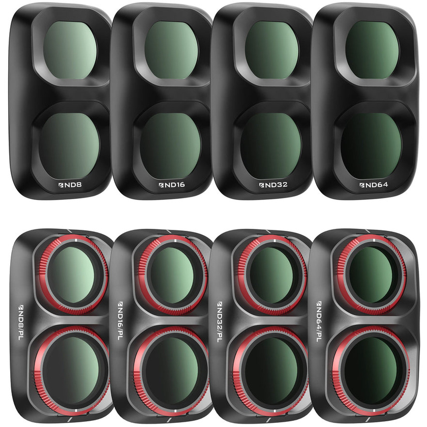 Freewell All Day Filters for Osmo Pocket 4P (8 Pack, Black)