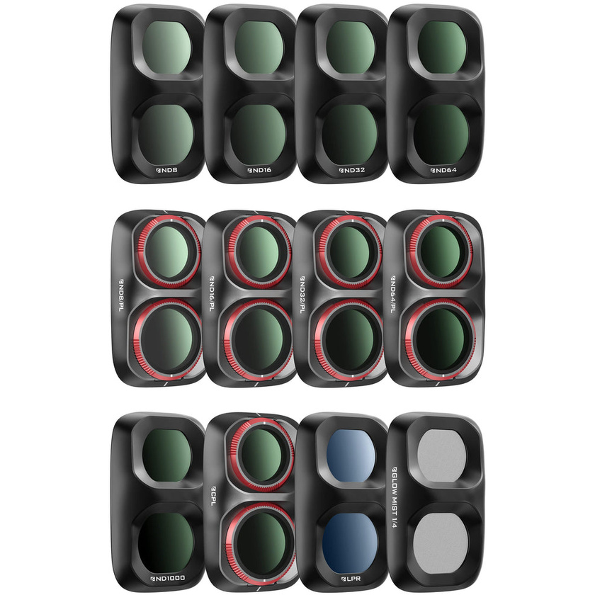 Freewell Mega Filter Kit for Osmo Pocket 4P (12 Pack, Black)