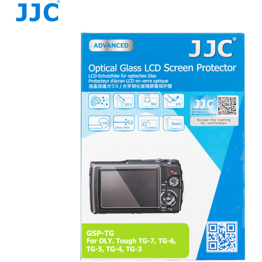 JJC Glass Screen Protector for Olympus Tough TG-7, TG-6, TG-5, TG-4 & TG-3 Cameras