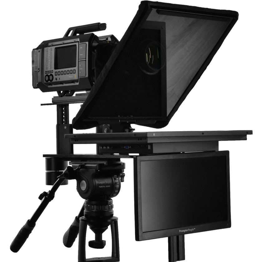 Prompter People Q-Gear Qpro 19" 1000 NIT HDMI 3G-SDI Teleprompter and 15.6" 3G-SDI HDMI RGB IPS Talent Monitor