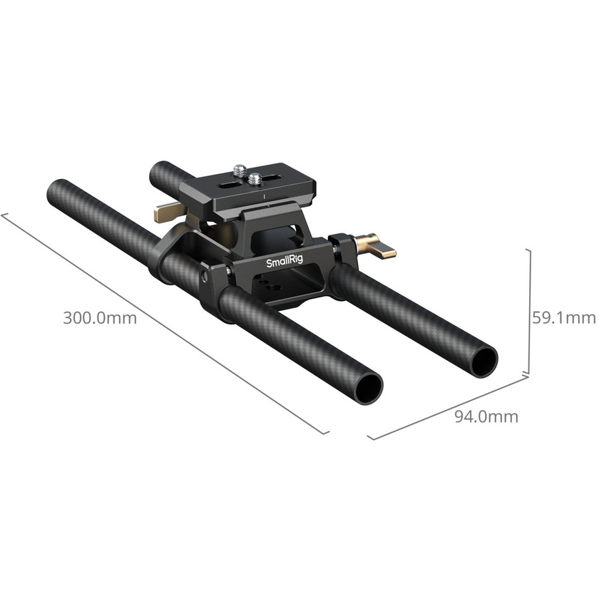 SmallRig 6761 Arca-Type Mount Plate with 15mm Dual Rod Clamp