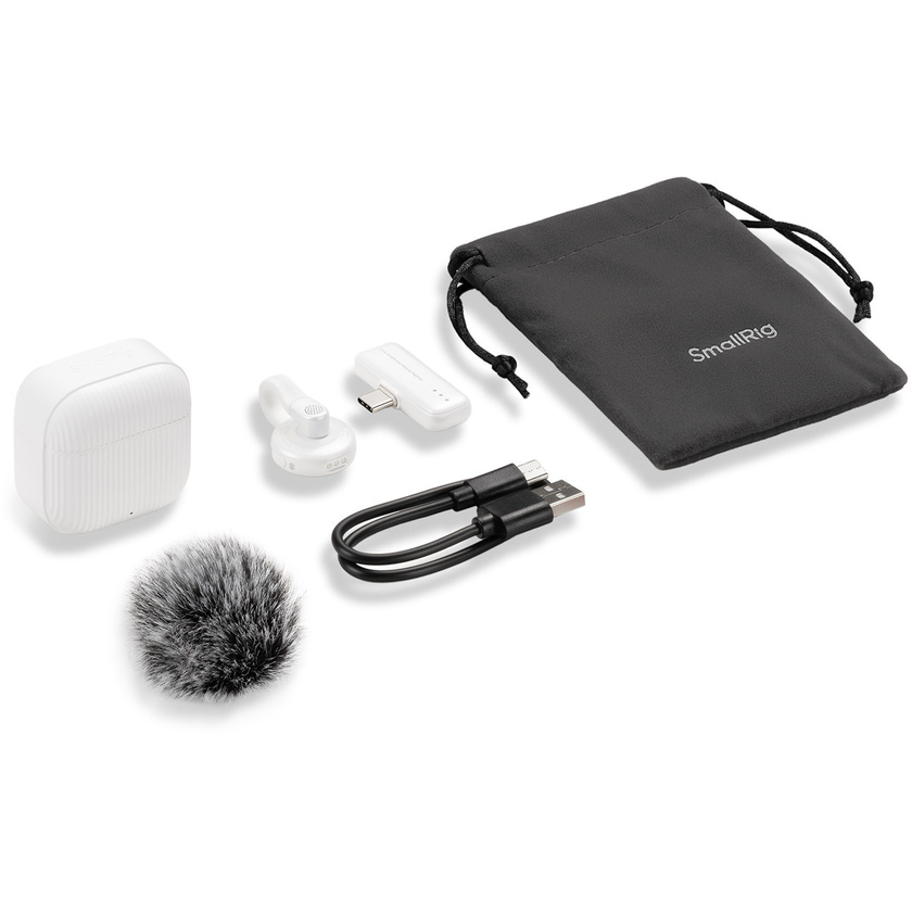SmallRig 5719 S70-C1 Wireless Microphone with USB-C Adapter for Phones (White)