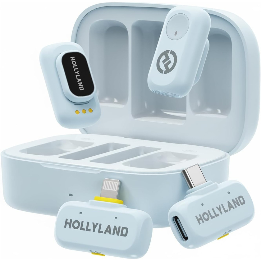 Hollyland LARK A1 Combo 2-Person Wireless Microphone System with USB-C & Lightning (Sky Blue)