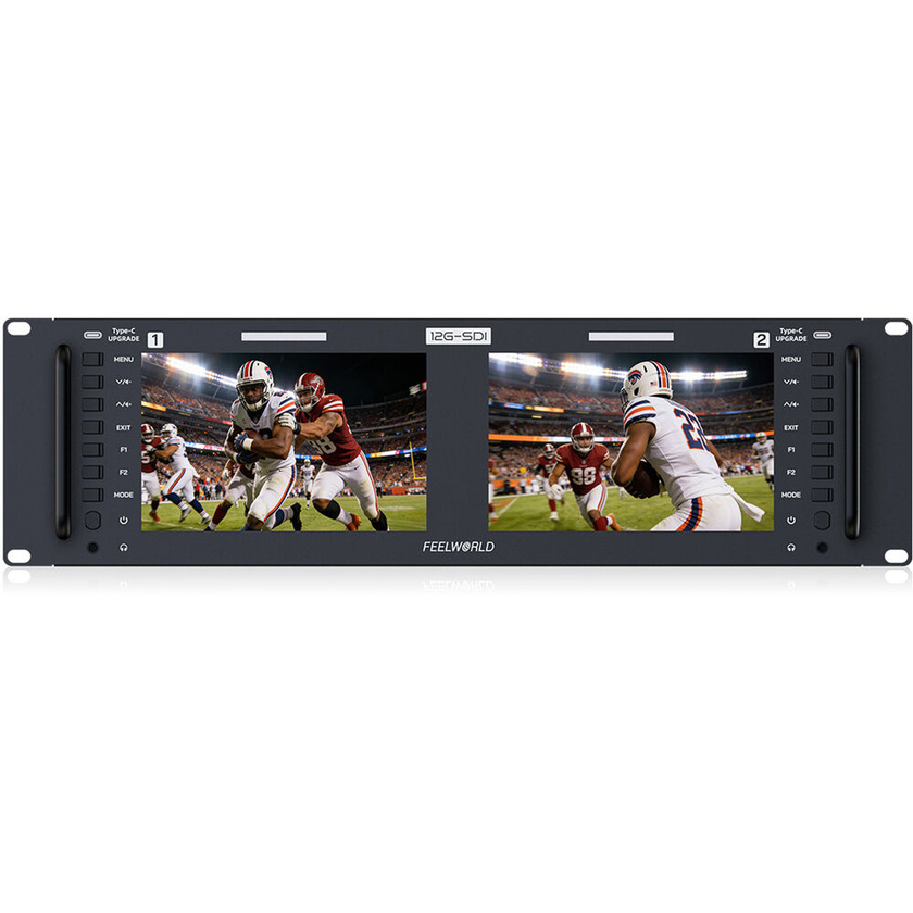 FeelWorld FRM701G Dual 7" 12G-SDI/HDMI 4K Rackmount Monitor