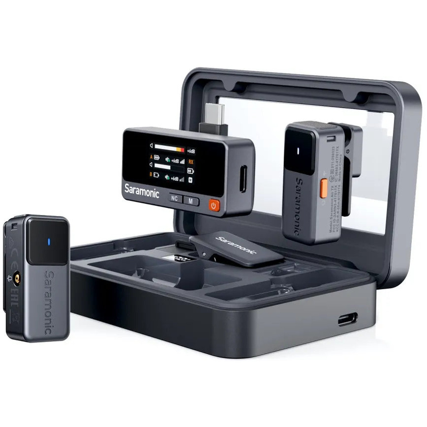 Saramonic Air 2-Person Mini Wireless Microphone System for Mobile Devices, Cameras & Computers (2.4 GHz)