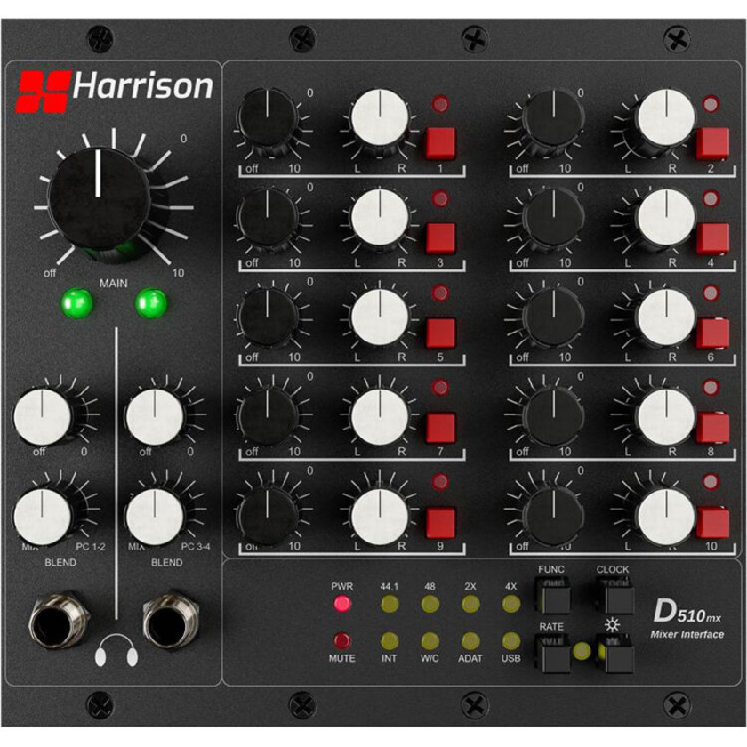 Harrison Audio D510mx 10x2 Analog Summing Mixer for D510r 500-Series Rack