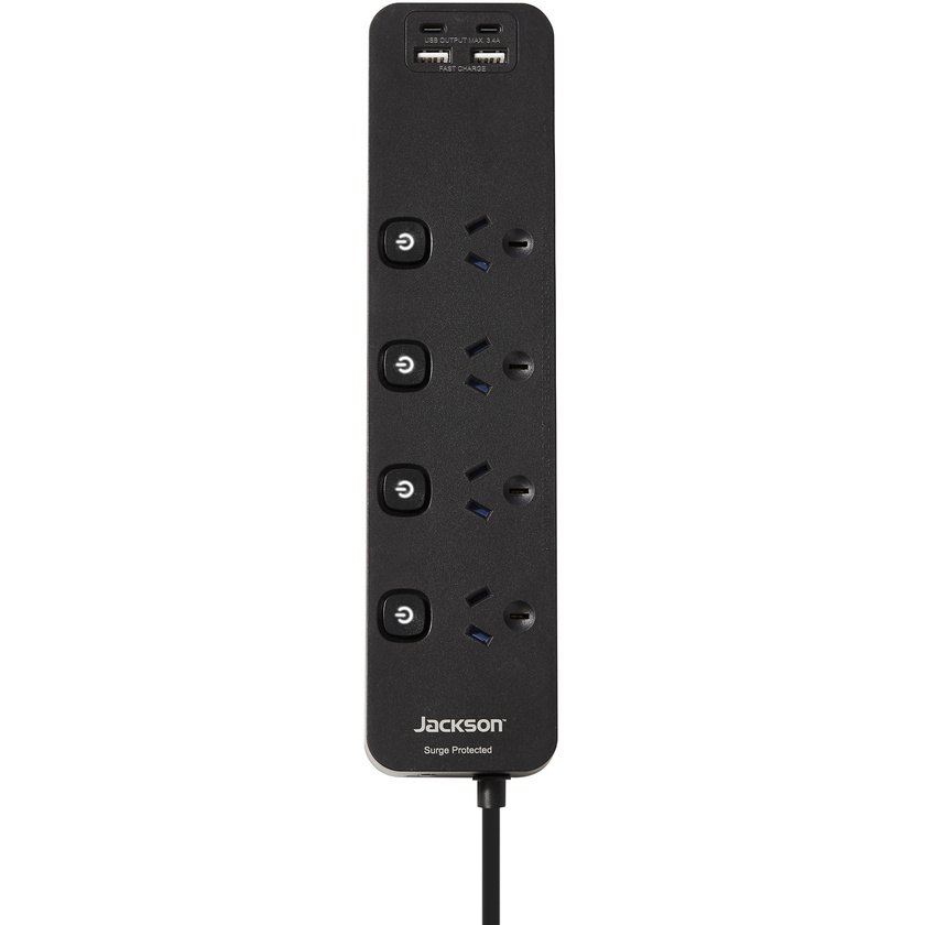 Jackson Fast Charge USB-C Powerboard Switched 4 Outlet
