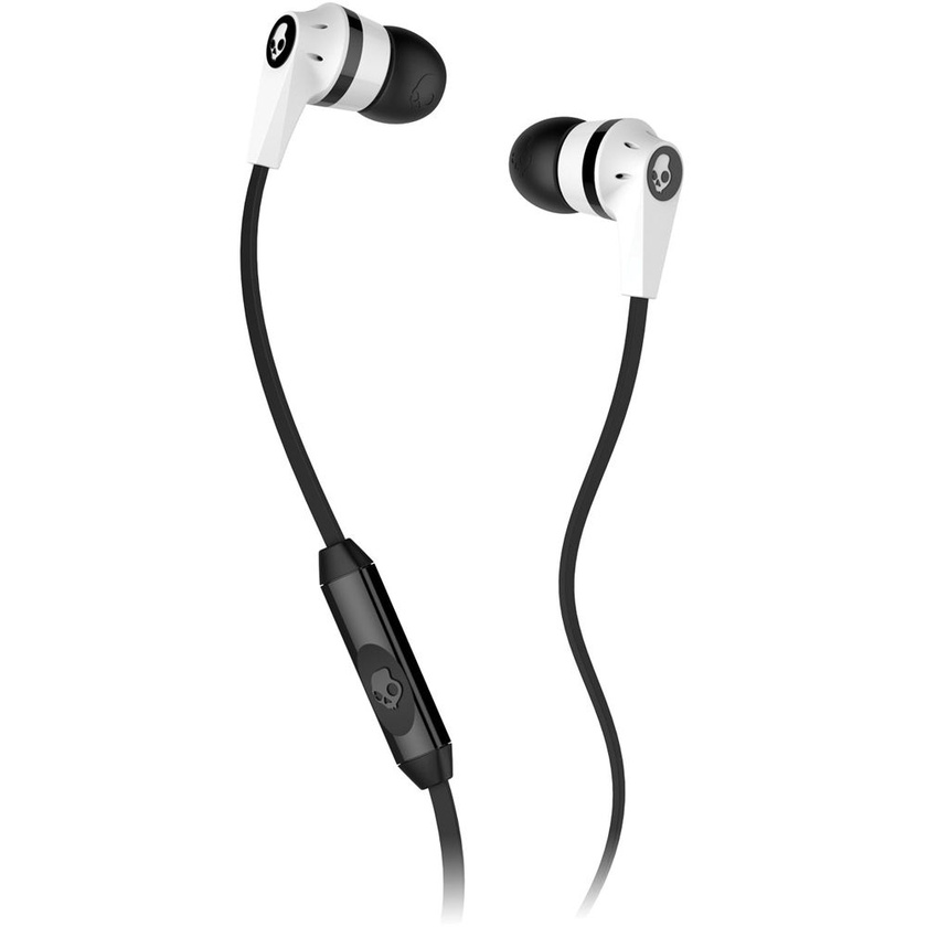Skullcandy INK'D MIC'D Earbud Headphones (White and Black)