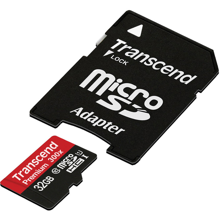 Transcend 32GB microSDHC Memory Card Premium 400x Class 10 UHS-I with microSD Adapter