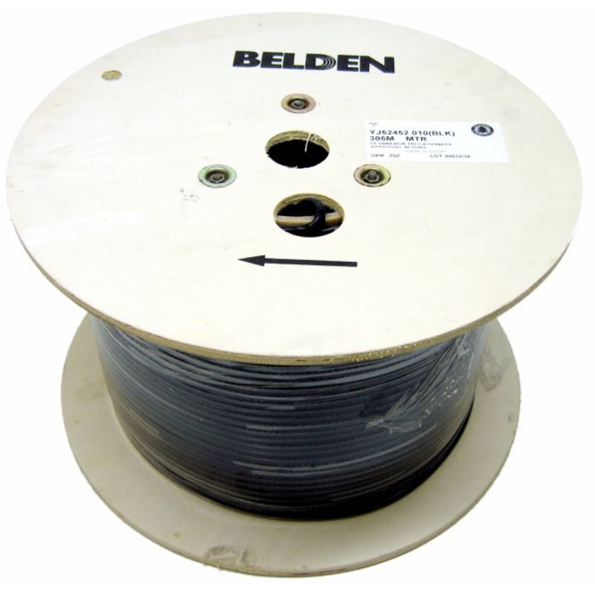 Belden 1694A RG6 Low Loss Serial Digital Coaxial Cable (1000', Black)