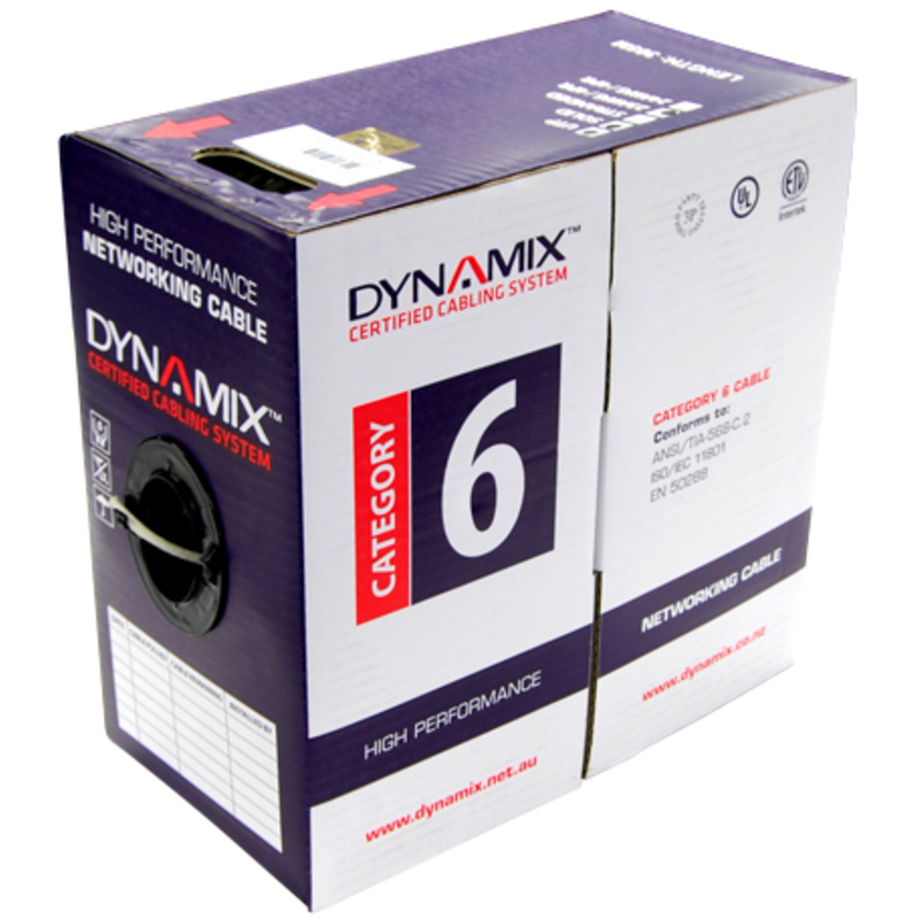 DYNAMIX Cat6 Bulk Cable Pull Box (Black. 305 m)