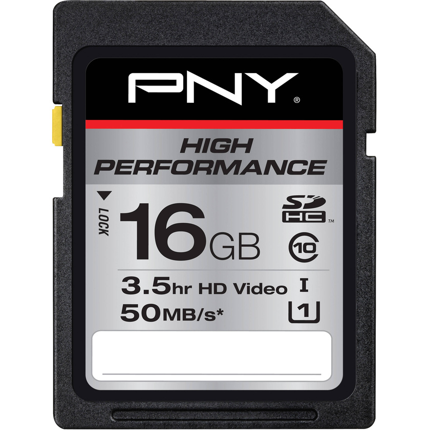 PNY Technologies 16GB High Performance SDHC Class 10 Memory Card